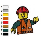 Happy Emmett The Lego Movie Embroidery Design